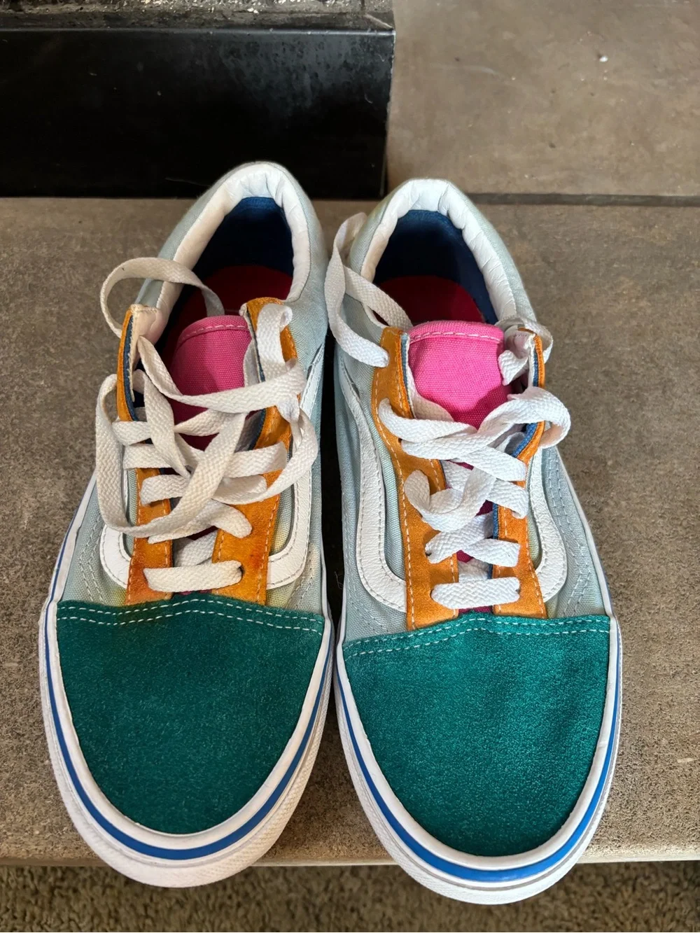 Vans Old Skool sneakers Multi-Colorblock suede and canvas men 6 women 7.5